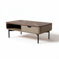 Wooden coffee table with storage drawer in beige color 120 x 60 x 40cm
